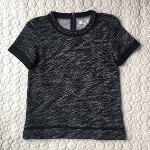 Madewell Sparkletrim Sweatshirt Tee w/ Jewel Neck